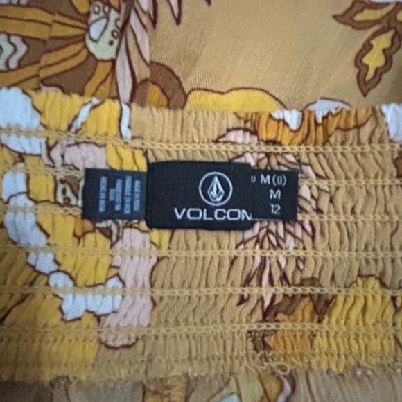 VOLCOM NWT $56 Sun Keep Pant Pull-on Tropic Yellow Floral Size M - Picture 8 of 11